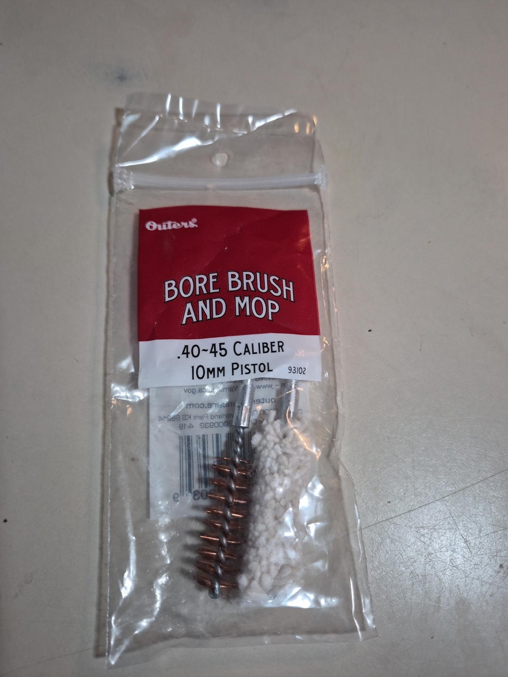 Source Unknown Red and White Bore Brush‎ and Mop .40-.45 Cal / 10mm Pistol
